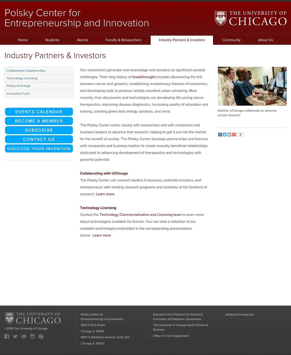 Polsky Center for Innovation Website