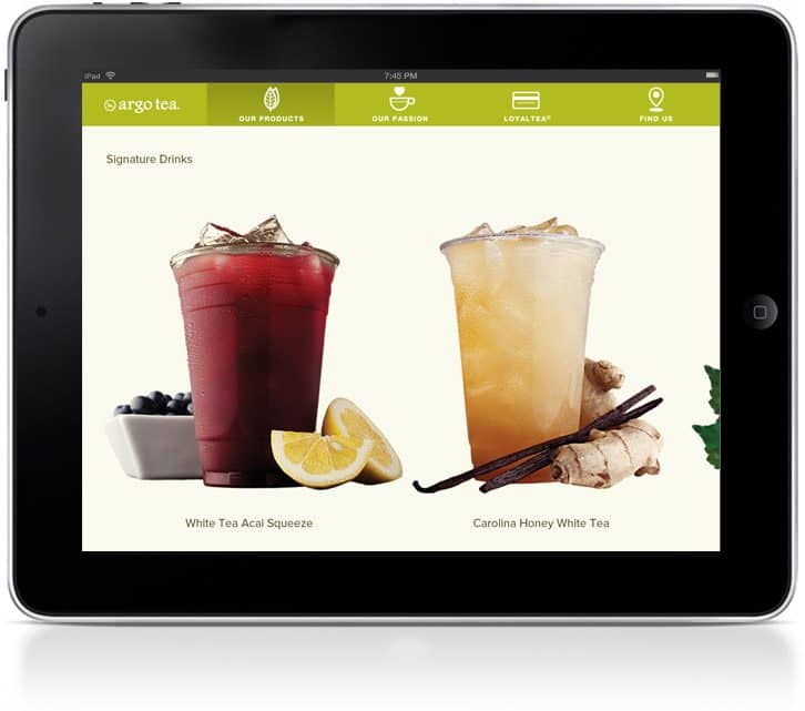 Argo Tea iPad Tea Products
